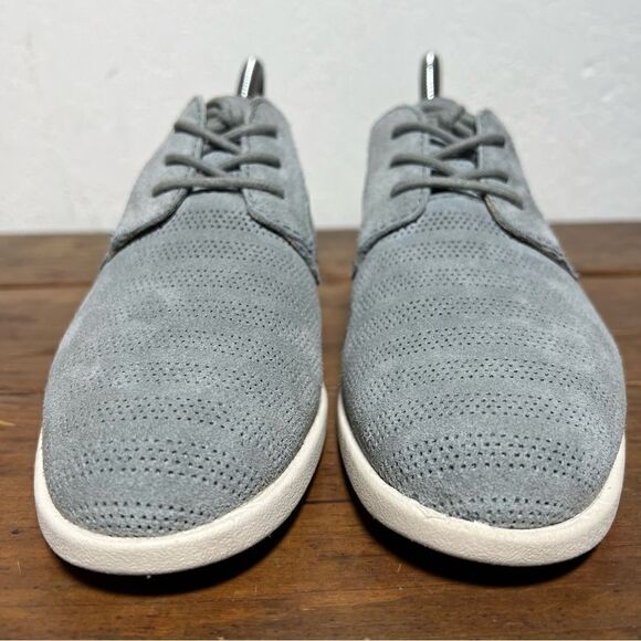 Born Passi Preforated Suede Blue Derby Shoes 7 - Picture 2 of 9